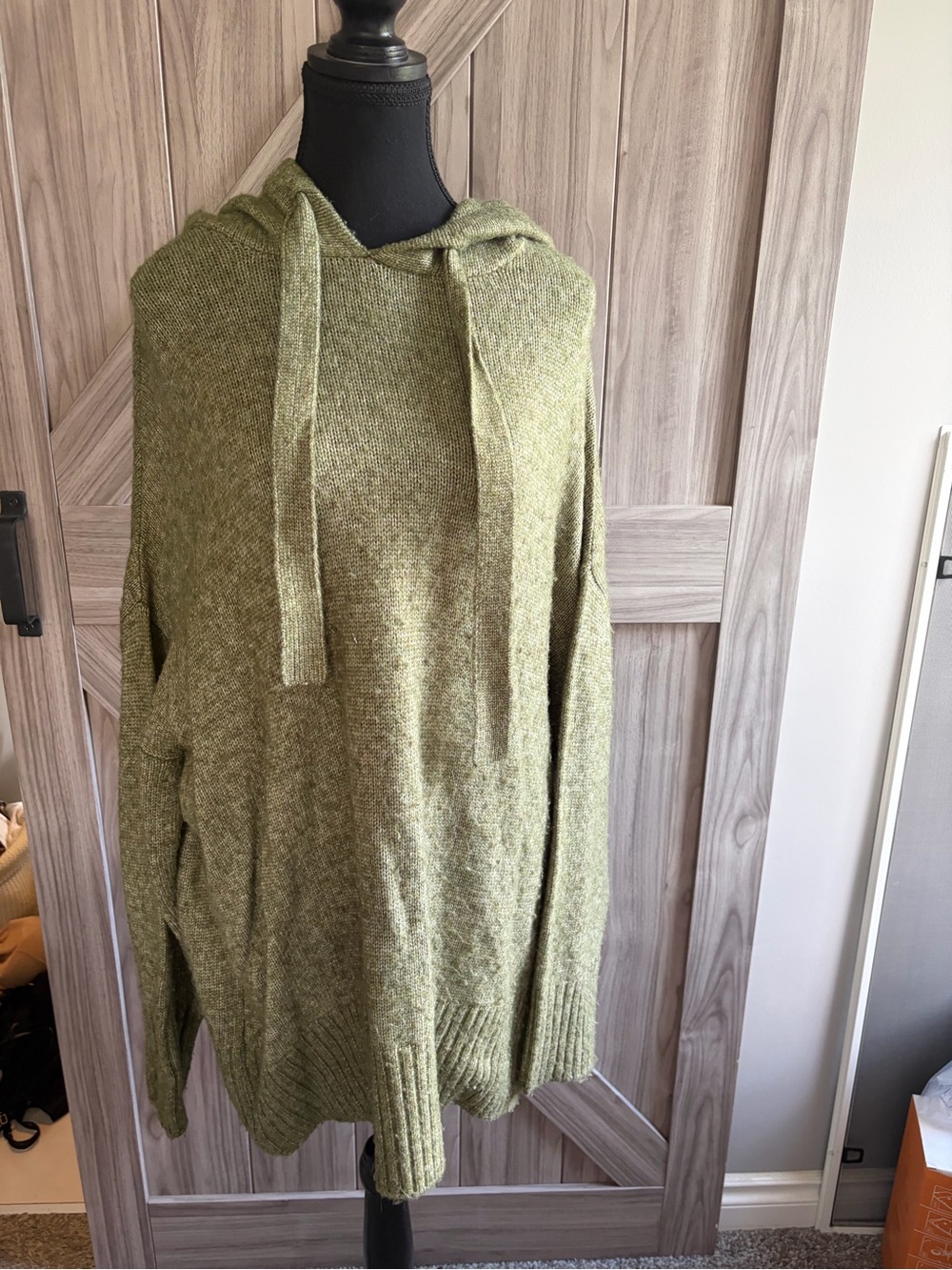 cleo Olive Hooded Knit Sweater